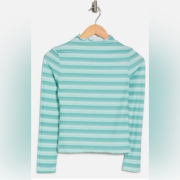 CALI BE Ribbed Long Sleeve Blue Mock Neck Top Size Small NWT - Picture 4 of 10